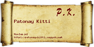 Patonay Kitti névjegykártya